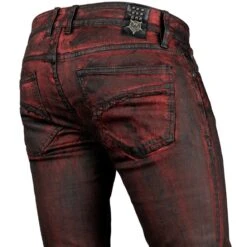 Men's Trousers (jeans) WORNSTAR - Hellraiser Crimson Coated 11 Men's Trousers (jeans) WORNSTAR - Hellraiser Crimson Coated -Fashionable street clothing wsgp hrcc 012 2003x