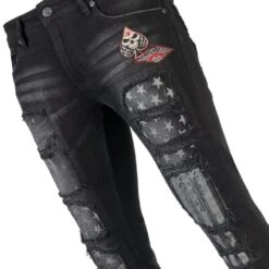 Men's Trousers (jeans) WORNSTAR - Riven - Black -Fashionable street clothing wsgp rvn jd 12a 2003x
