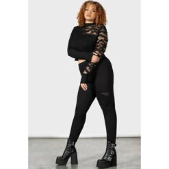 Women's Trousers (leggings) KILLSTAR - Karina - Black 13 Women's Trousers (leggings) KILLSTAR - Karina - Black -Fashionable street clothing wwsecs7dbxez