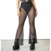Women's Trousers KILLSTAR - Double Platinum Flares - Black