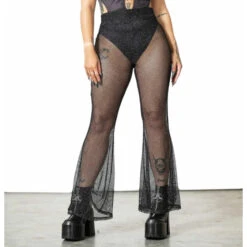 Women's Trousers KILLSTAR - Double Platinum Flares - Black